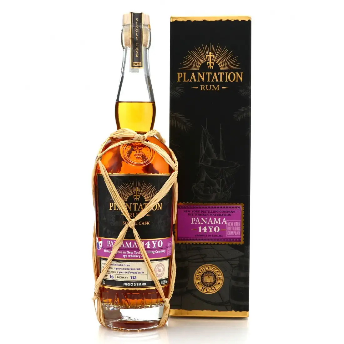 Image of the front of the bottle of the rum Plantation Panama 14YO Rye Whiskey Cask Finish