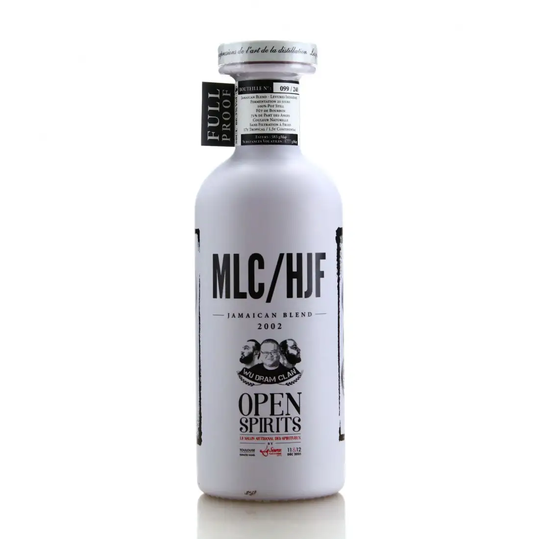 Image of the front of the bottle of the rum MLC/HJF Open Spirits