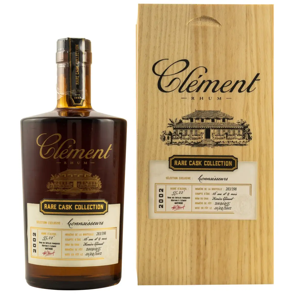 Image of the front of the bottle of the rum Clément Rare Cask Collection Connaisseurs