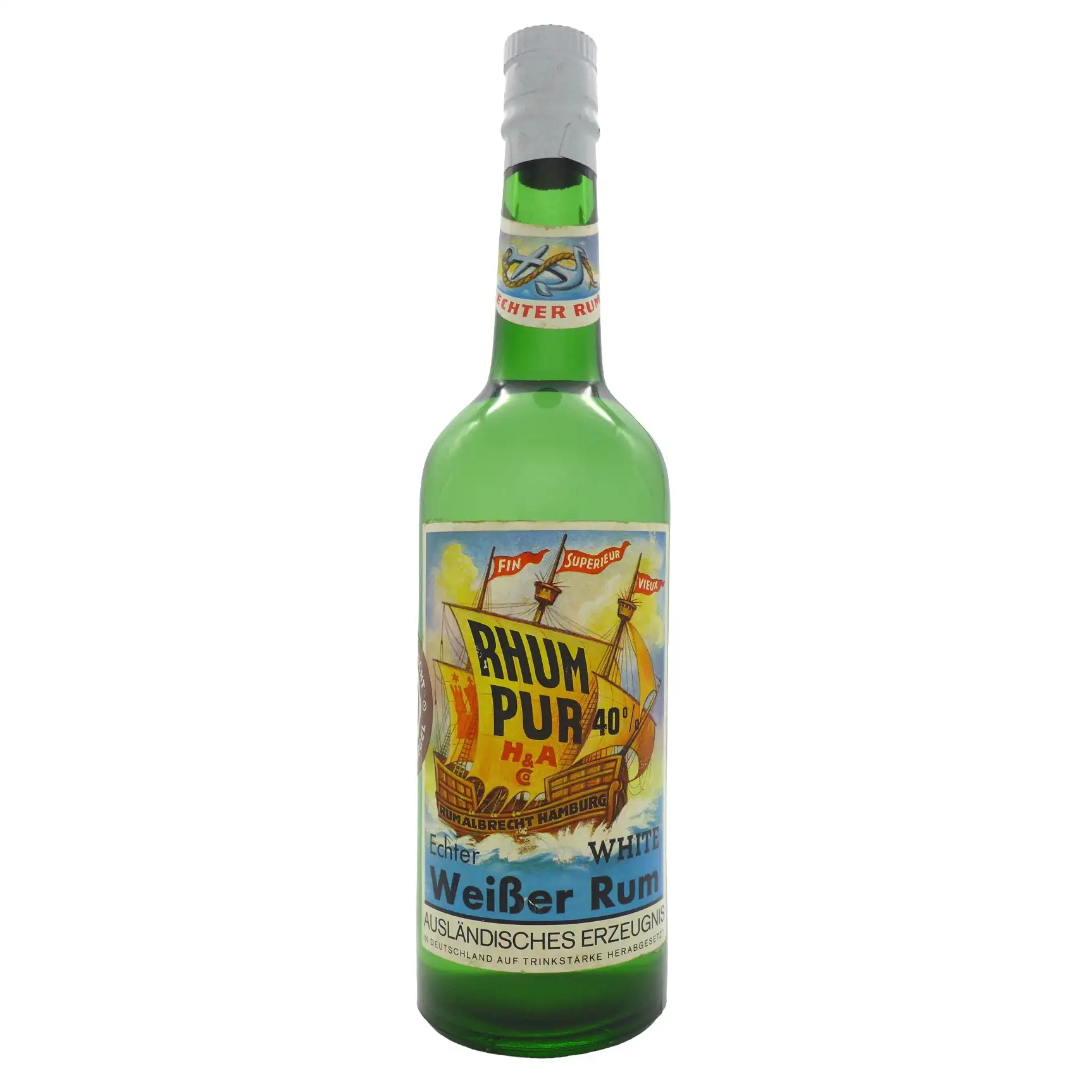 Image of the front of the bottle of the rum Rhum Pur White Echter Weißer Rum