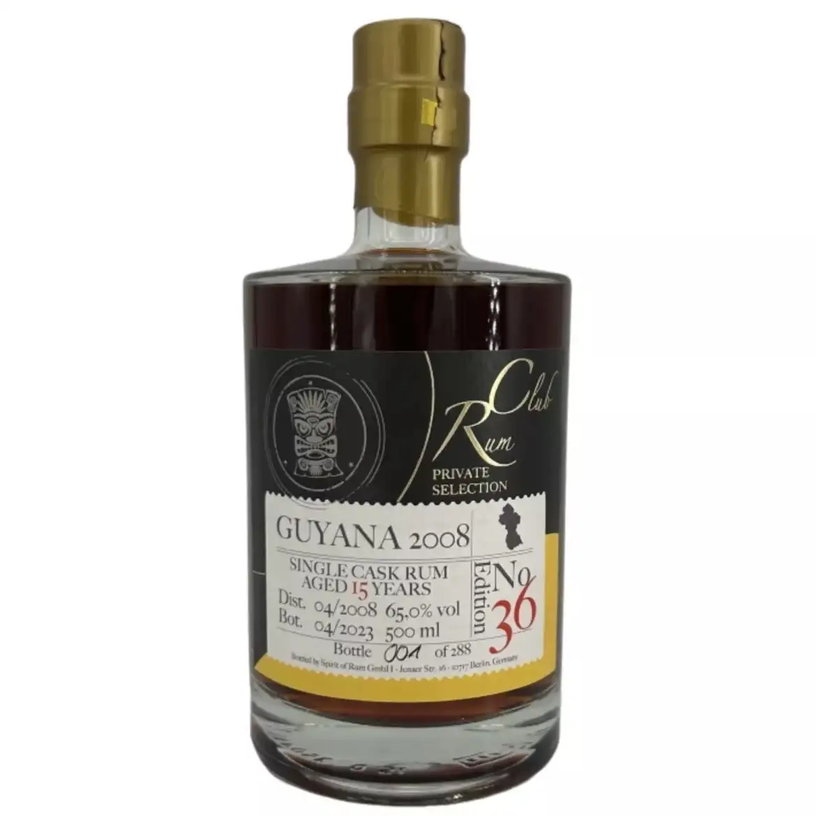 Image of the front of the bottle of the rum Rumclub Private Selection Ed. 36 MDS