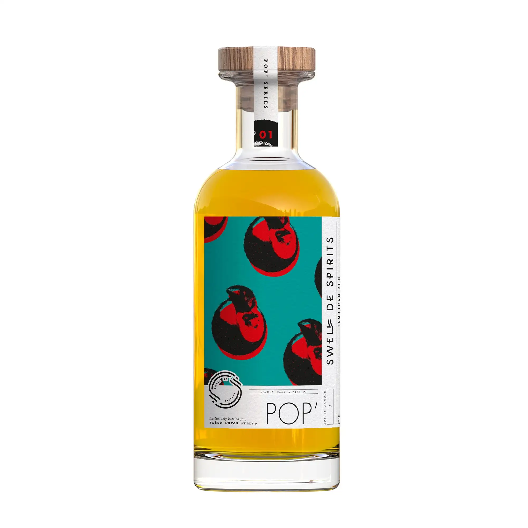 Image of the front of the bottle of the rum POP’ Series N°1 (Inter Caves France)