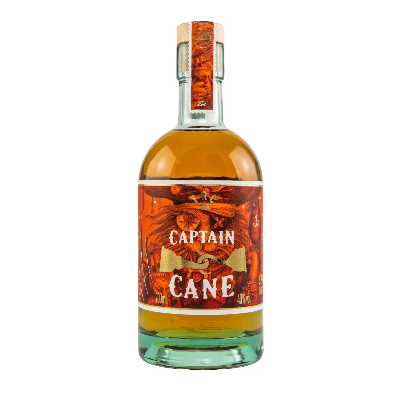 Image of the front of the bottle of the rum FRC Captain Cane