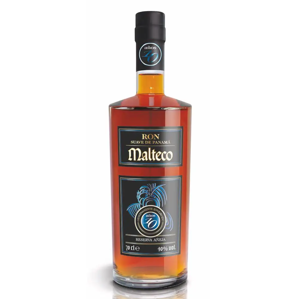 Image of the front of the bottle of the rum Malteco 10 Years - Añejo Suave