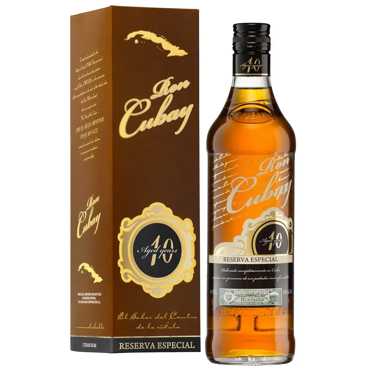 Image of the front of the bottle of the rum Ron Cubay Reserva Especial